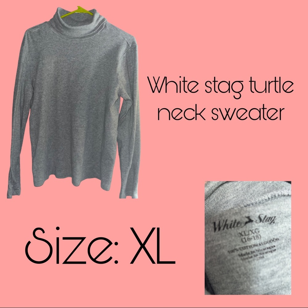White Stag grey turtleneck sweater
